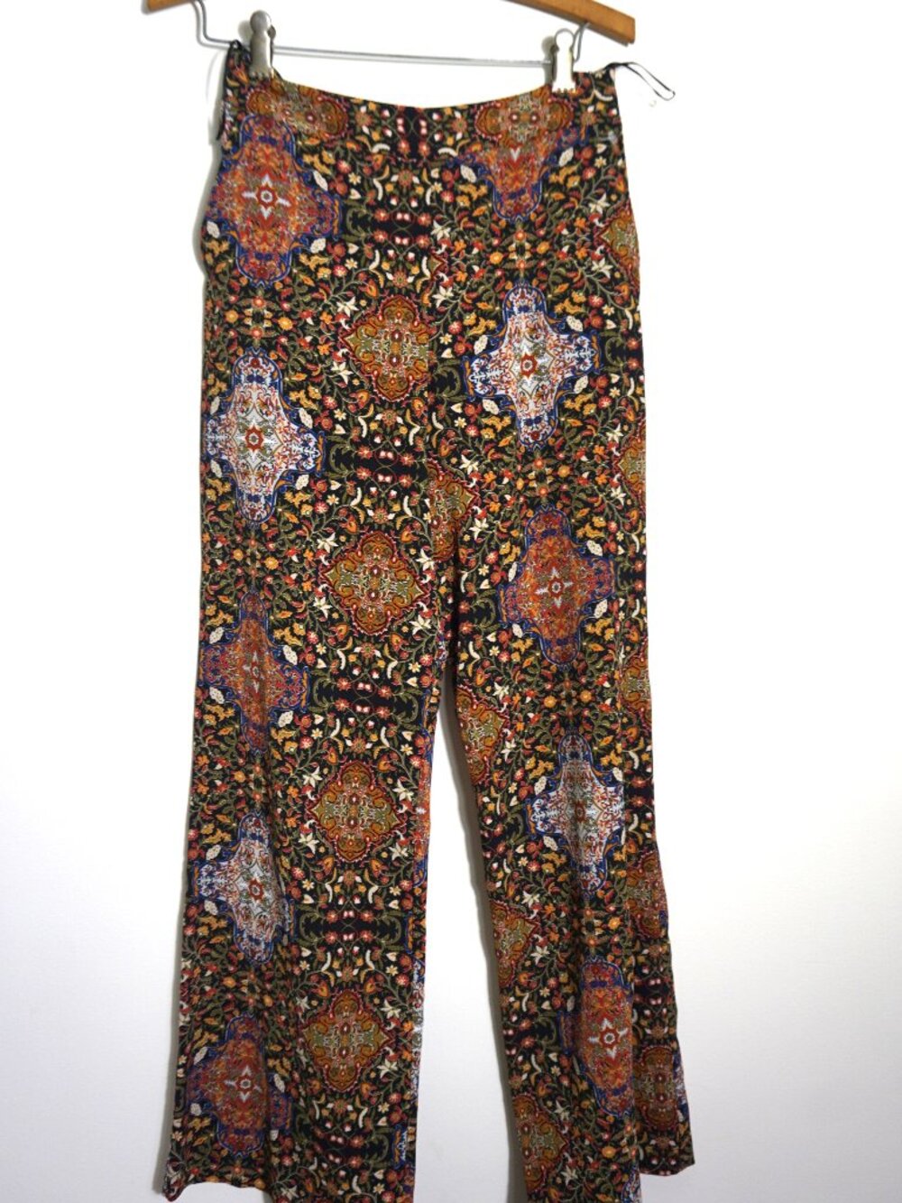 Topshop Vintage Wide leg boho bohemian trousers with pockets US 4 UK 8